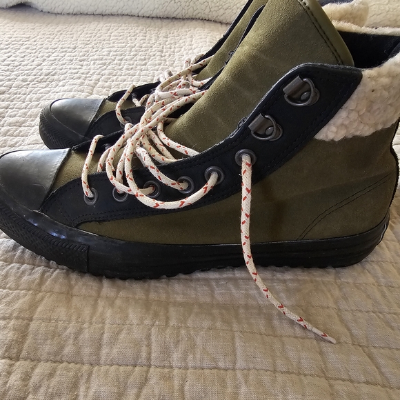 Converse Olive and Black High-Top Sneakers - Picture 11 of 13